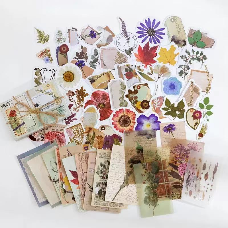 Cardboard  Box Fill Journal Stuff(stickers、background papers、tapes、3D stuff)Live Selling Link Only