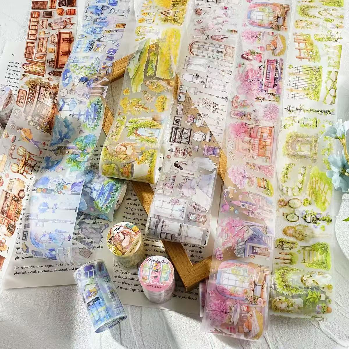 Cardboard  Box Fill Journal Stuff(stickers、background papers、tapes、3D stuff)Live Selling Link Only